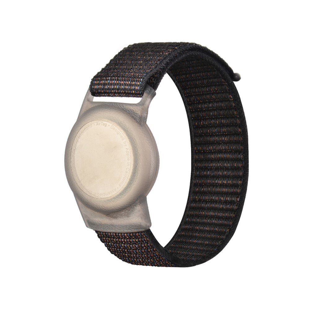  Apple AirTag 2/1 Nylon Armband För Barn (S) Svart