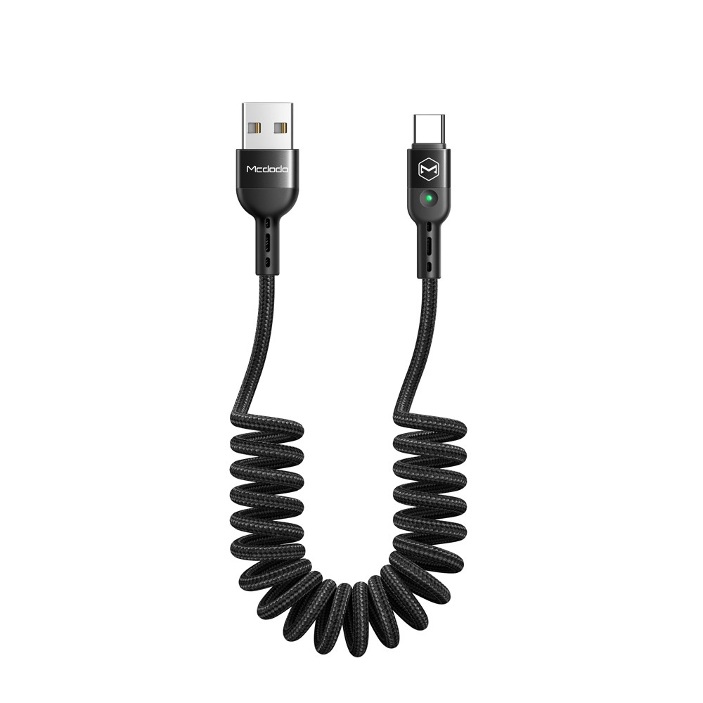 MCDODO Mcdodo 1.8m QC 3.0/4.0 USB-C Flexibel Nylon Kabel Svart