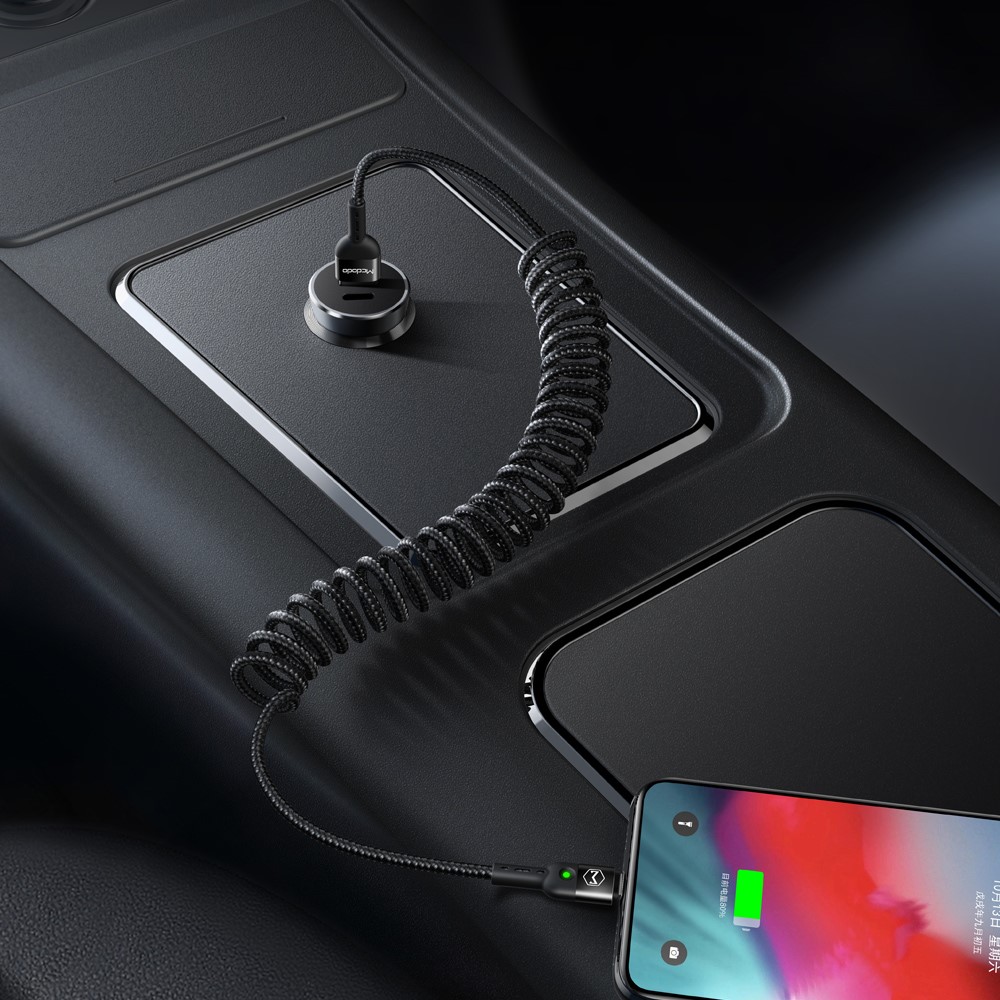 MCDODO Mcdodo 1.8m QC 3.0/4.0 USB-C Flexibel Nylon Kabel Svart