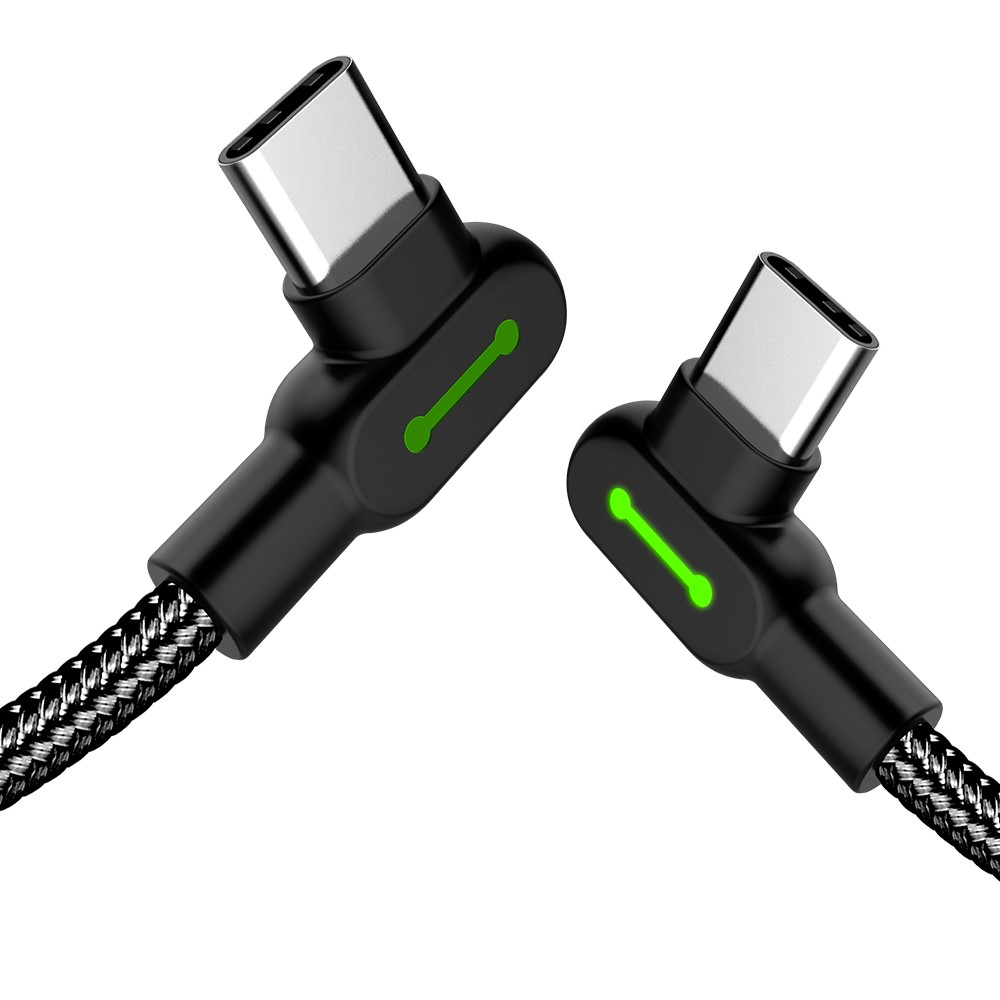 MCDODO Mcdodo 3m 2A USB-C Elbow Nylonflätad Kabel Svart