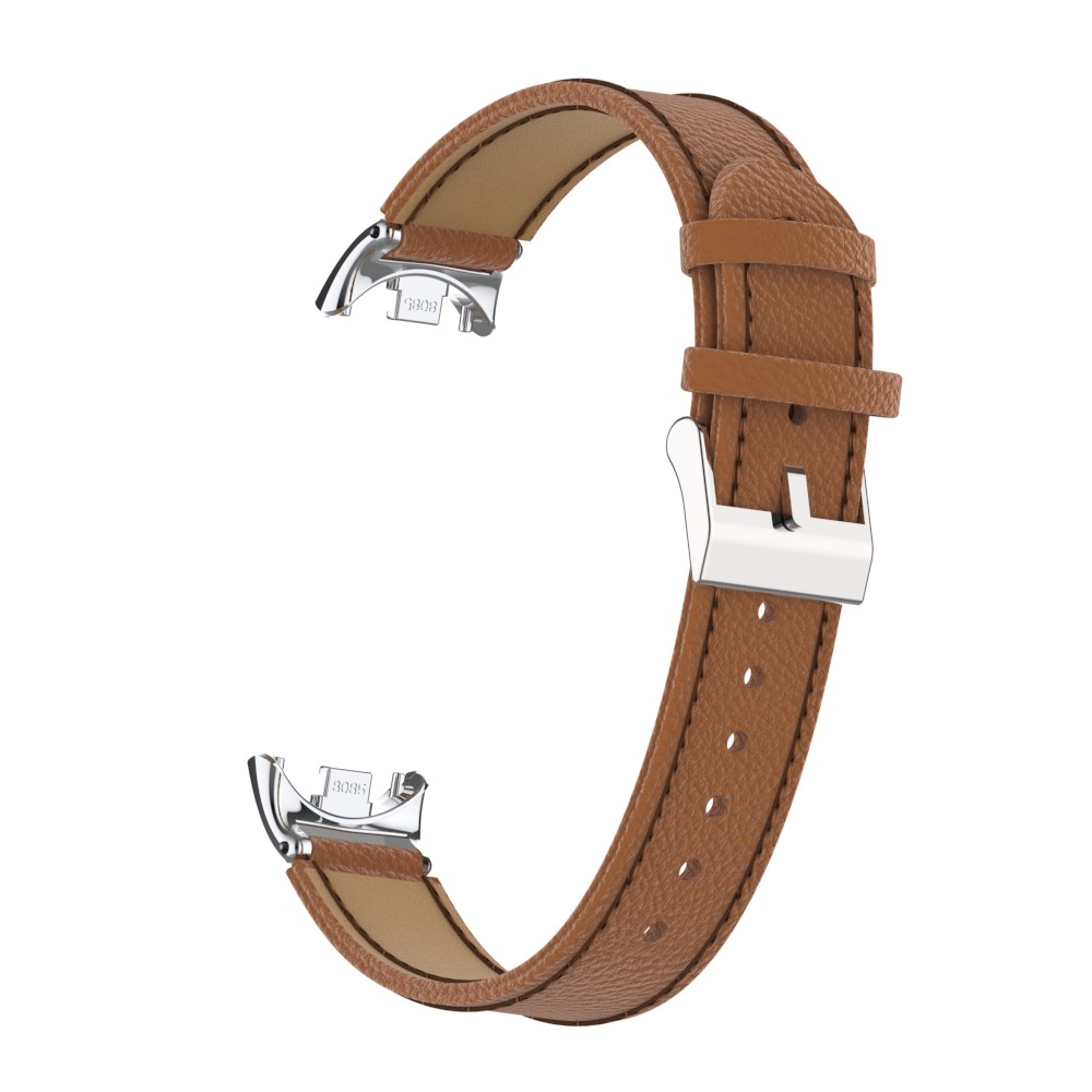  Xiaomi Smart Band 10/9/8 Armband Äkta Läder Litchi Brun