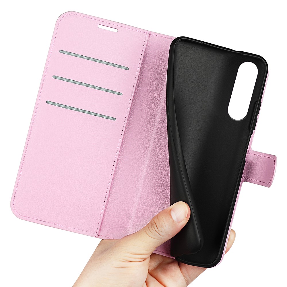  Sony Xperia 10 V Litchi Plånboksfodral Ljus Rosa
