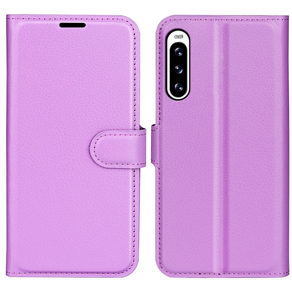  Sony Xperia 10 V Litchi Plånboksfodral Lila