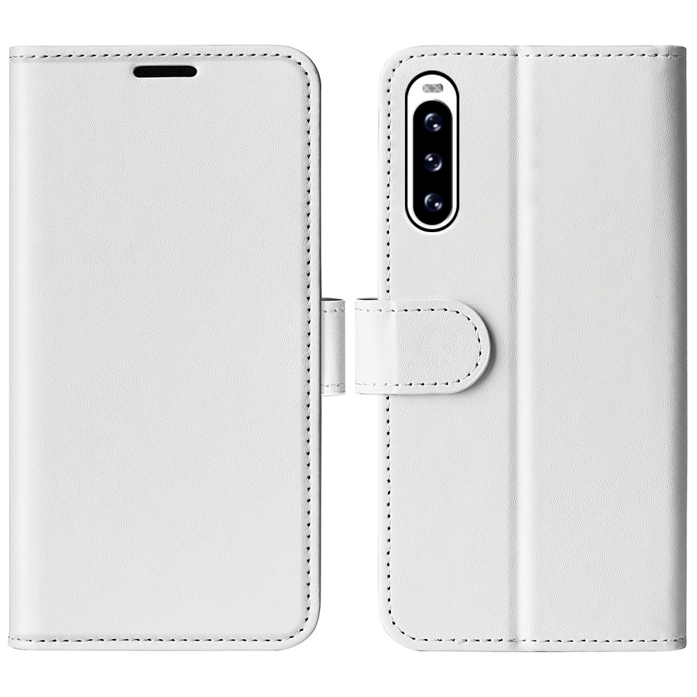  Sony Xperia 10 V Fodral Crazy Horse Läder Vit