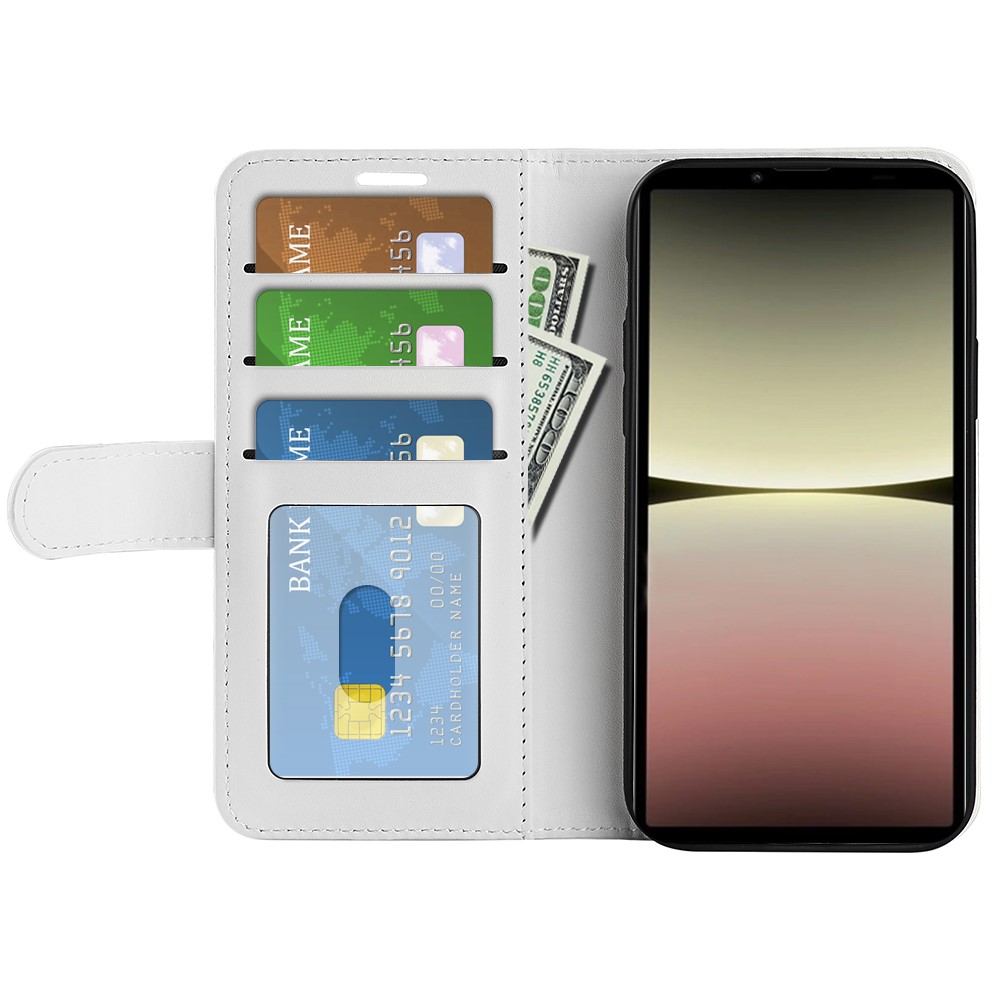  Sony Xperia 10 V Fodral Crazy Horse Läder Vit