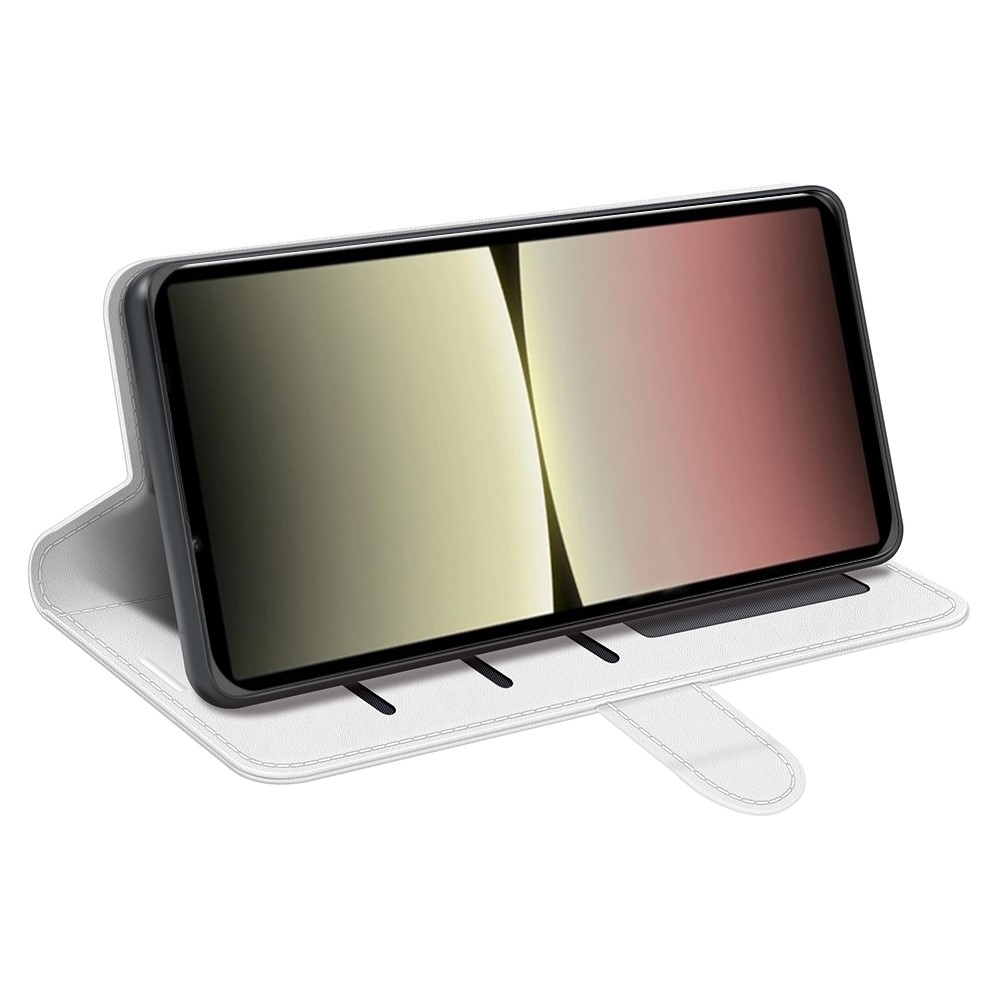  Sony Xperia 10 V Fodral Crazy Horse Läder Vit