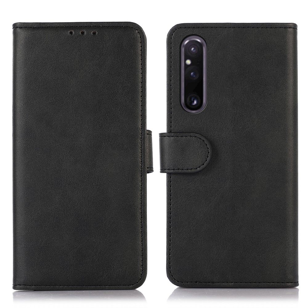  Sony Xperia 1 V Fodral Solid Läder Svart