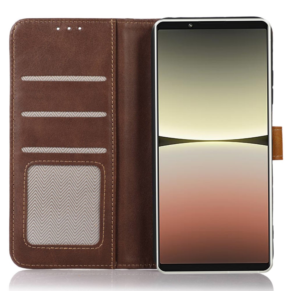  Sony Xperia 1 V Fodral Dual-Color Läder Brun