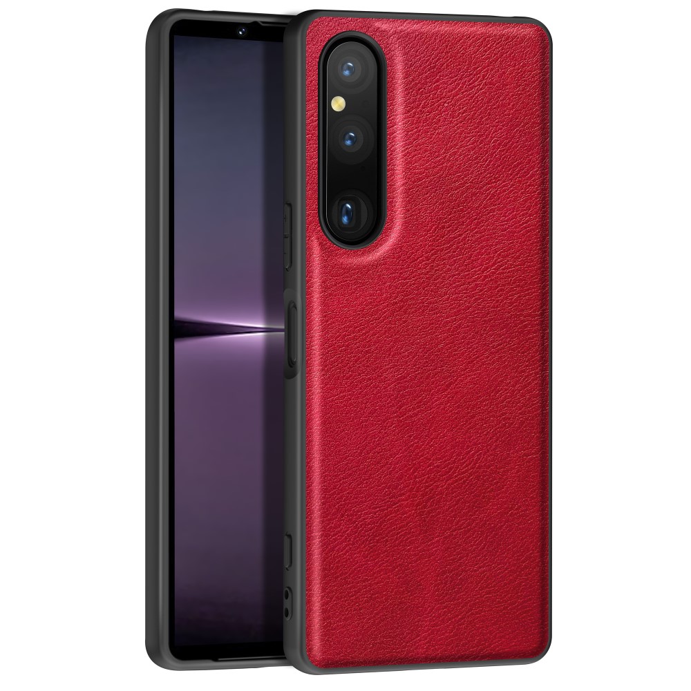  Sony Xperia 1 V Skal Retro Läder Röd