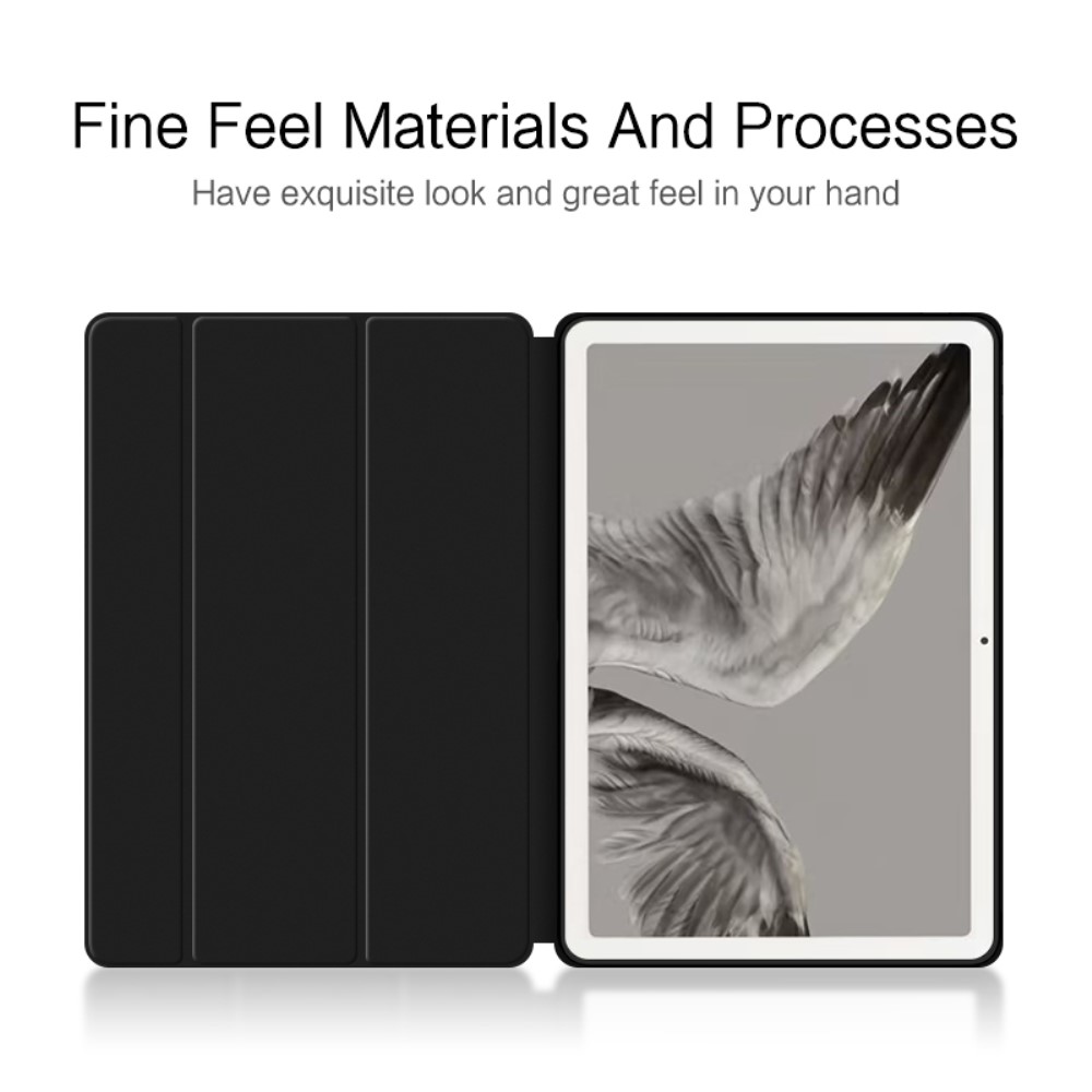  Google Pixel Tablet Fodral Tri-Fold Läder Svart
