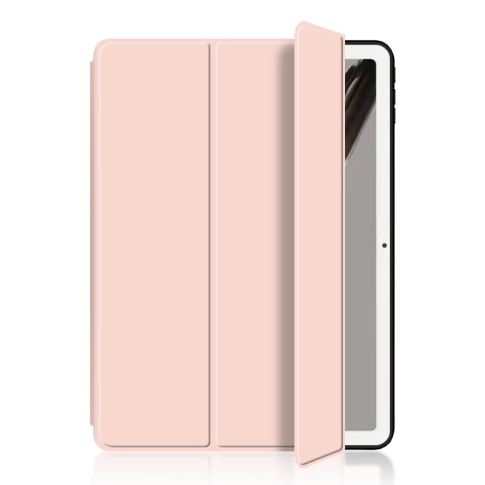  Google Pixel Tablet Fodral Tri-Fold Läder Ljus Rosa