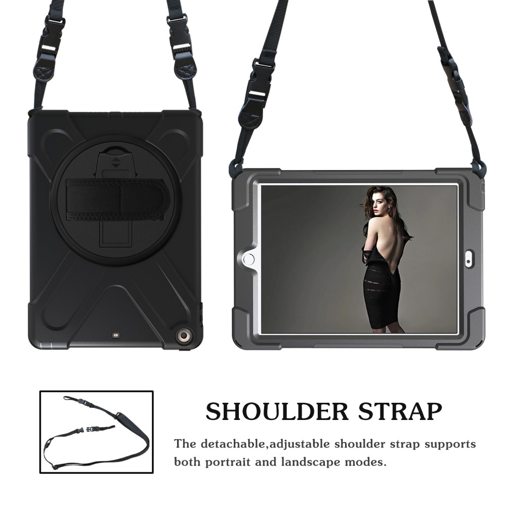  iPad 9.7 2017/2018 Skal 360 X-Shape Shockproof Hybrid Svart