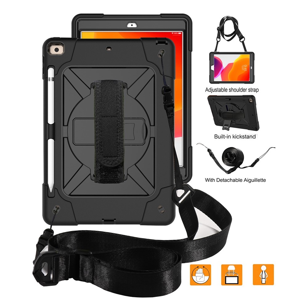  iPad 10.2 2019/2020/2021 Skal Hybrid 360 Kickstand Svart