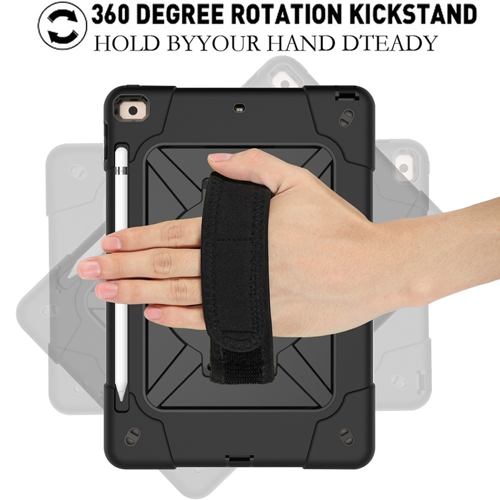  iPad 10.2 2019/2020/2021 Skal Hybrid 360 Kickstand Svart