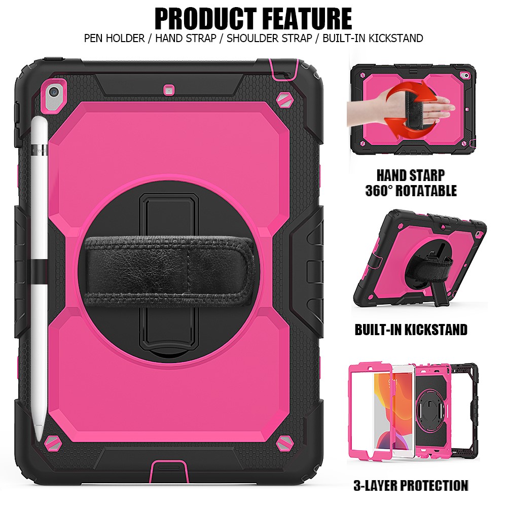  iPad 10.2 2019/2020/2021 Skal 360° Kickstand Med Strap