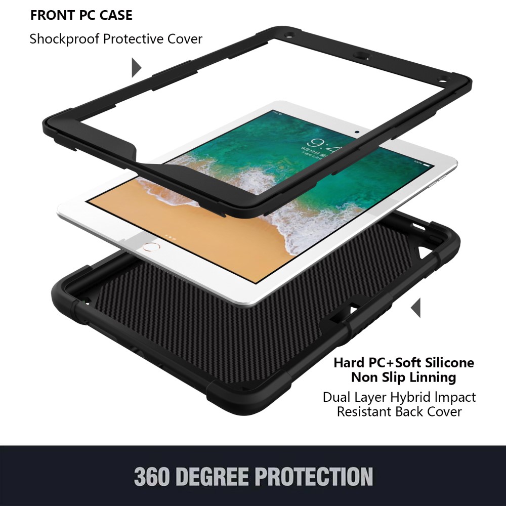  iPad 9.7 2017/2018 / Air / Air 2 Skal Butterfly Shockproof Hybrid