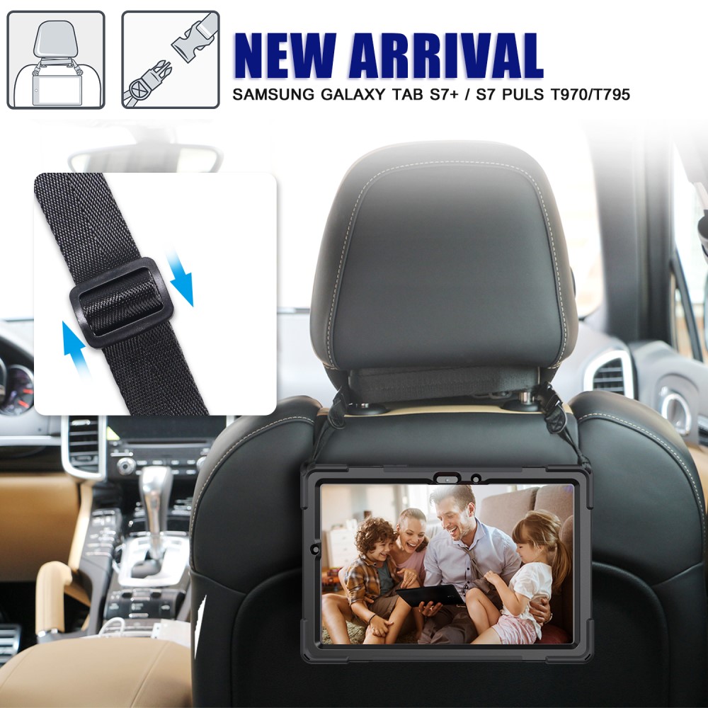  Galaxy Tab S8 / Tab S7 Skal 360° Hybrid Kickstand Med Strap