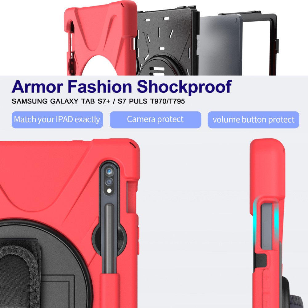  Galaxy Tab S8 / Tab S7 Skal 360° Hybrid Kickstand Med Strap