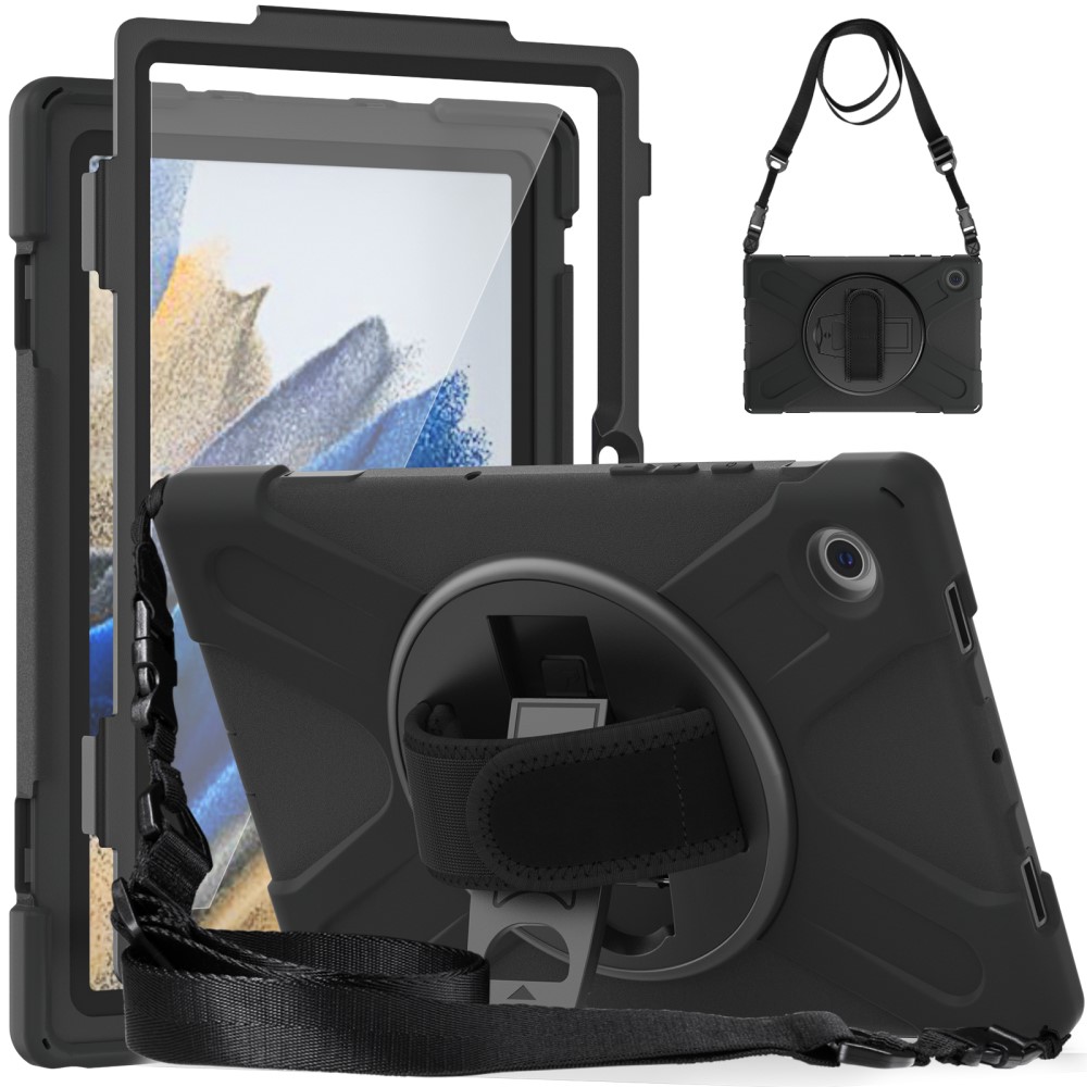  Galaxy Tab A8 10.5 Roterande X-Shape Hybrid Skal