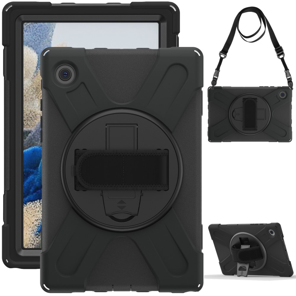  Galaxy Tab A8 10.5 Roterande X-Shape Hybrid Skal