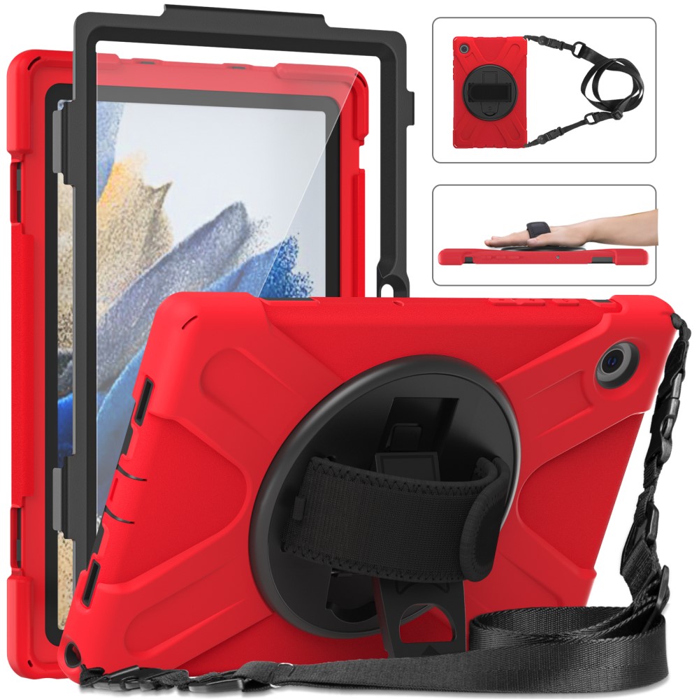  Galaxy Tab A8 10.5 Roterande X-Shape Hybrid Skal