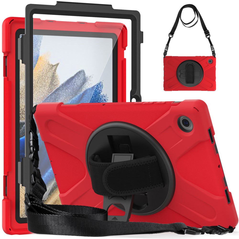  Galaxy Tab A8 10.5 Roterande X-Shape Hybrid Skal