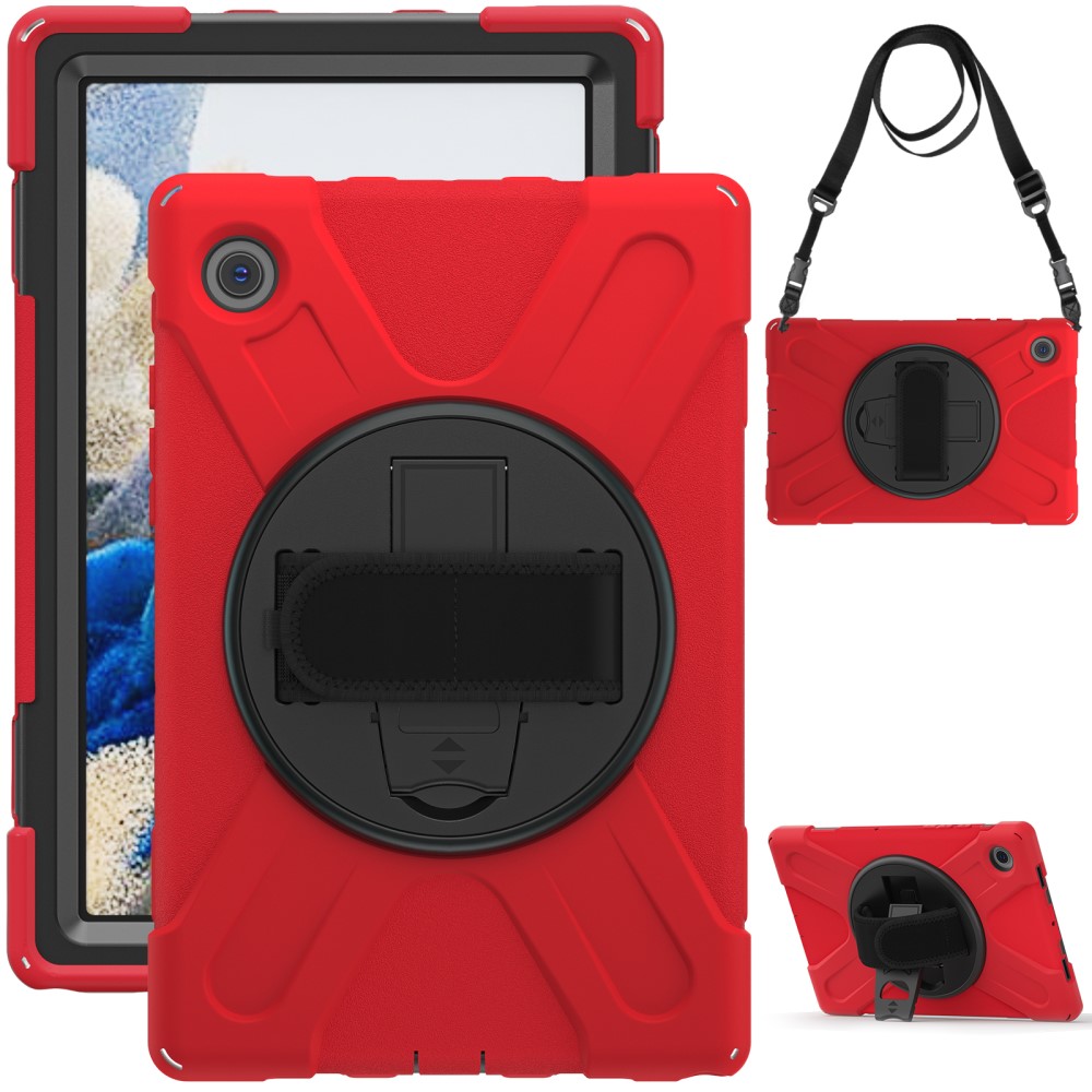  Galaxy Tab A8 10.5 Roterande X-Shape Hybrid Skal