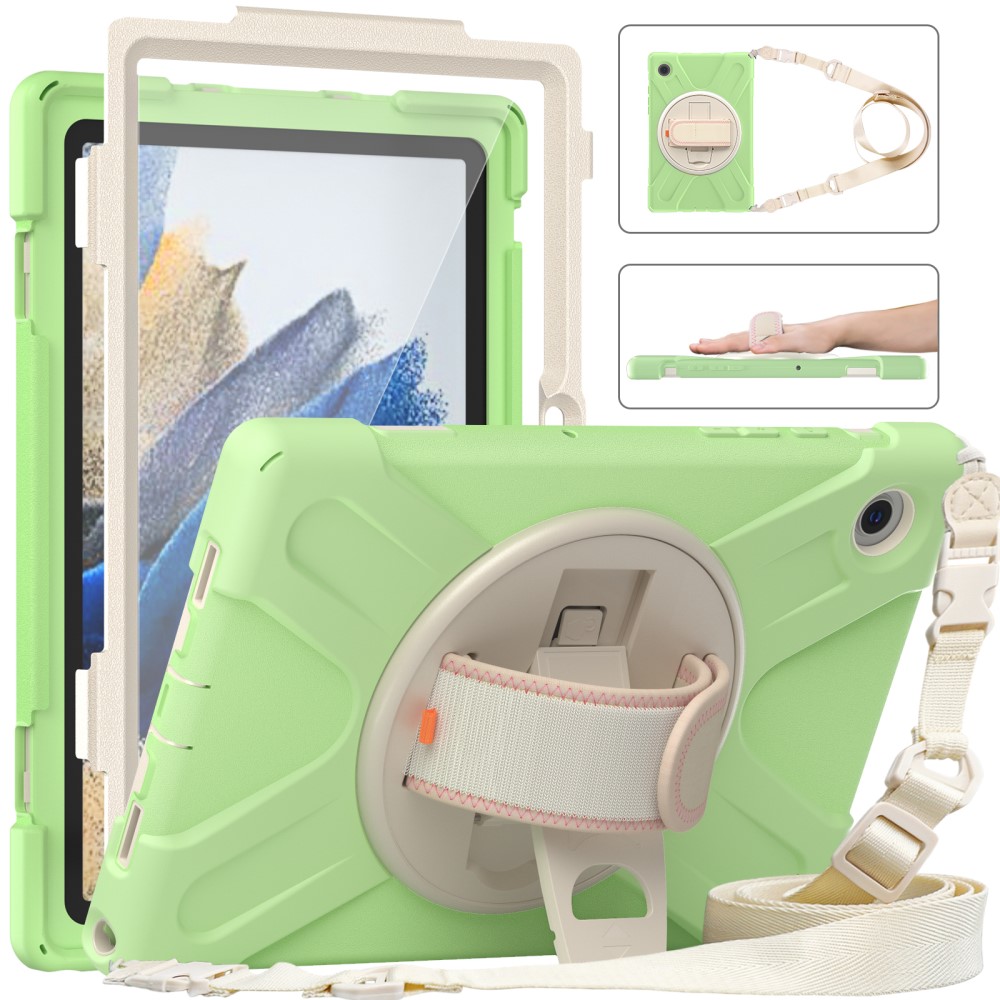  Galaxy Tab A8 10.5 Roterande X-Shape Hybrid Skal