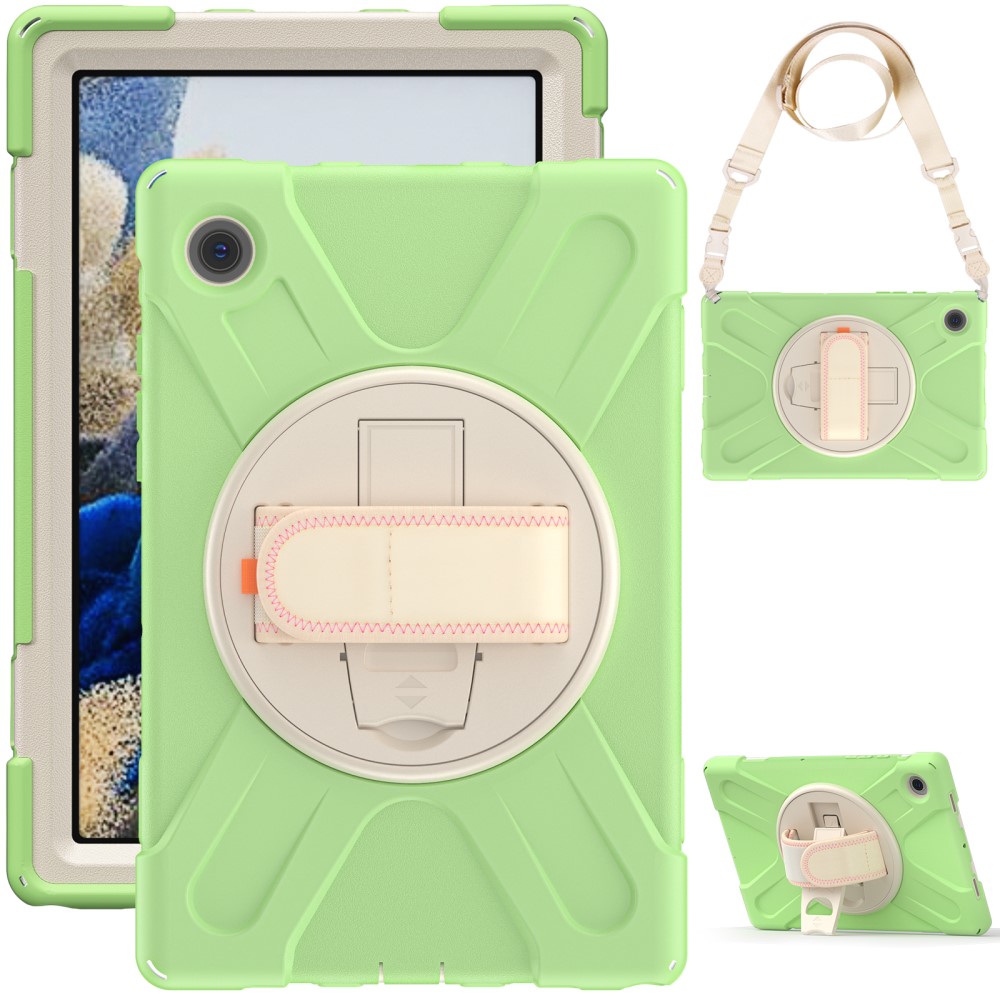  Galaxy Tab A8 10.5 Roterande X-Shape Hybrid Skal