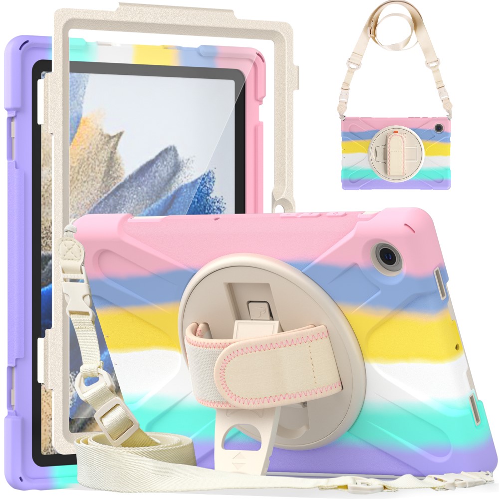  Galaxy Tab A8 10.5 Roterande X-Shape Hybrid Skal