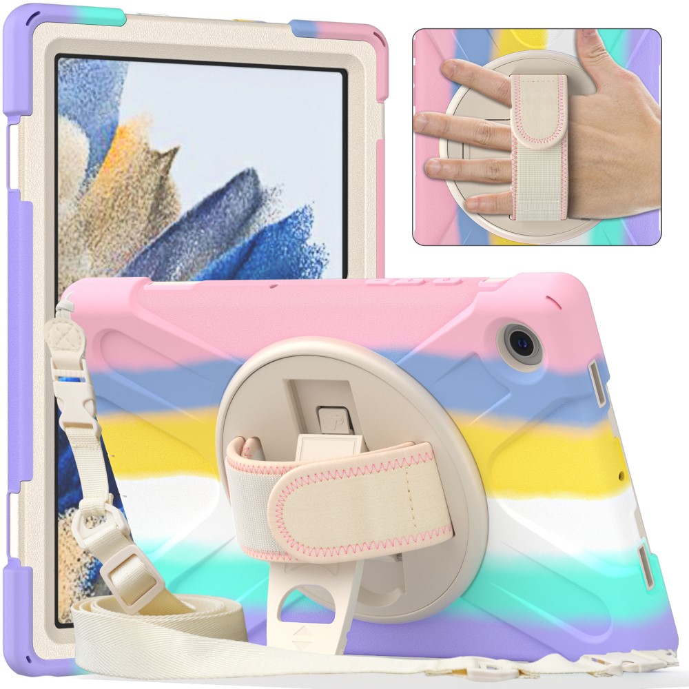  Galaxy Tab A8 10.5 Roterande X-Shape Hybrid Skal