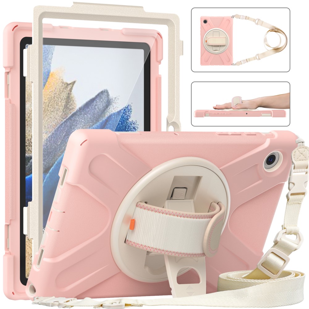  Galaxy Tab A8 10.5 Roterande X-Shape Hybrid Skal