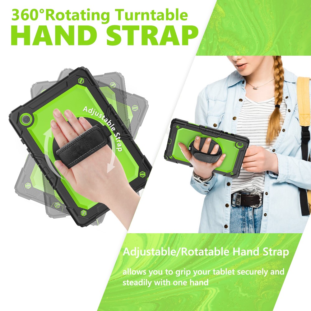  Galaxy Tab A8 10.5 Skal Shockproof Hybrid Kickstand Strap