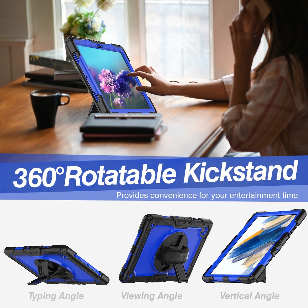  Galaxy Tab A8 10.5 Skal Shockproof Hybrid Kickstand Strap