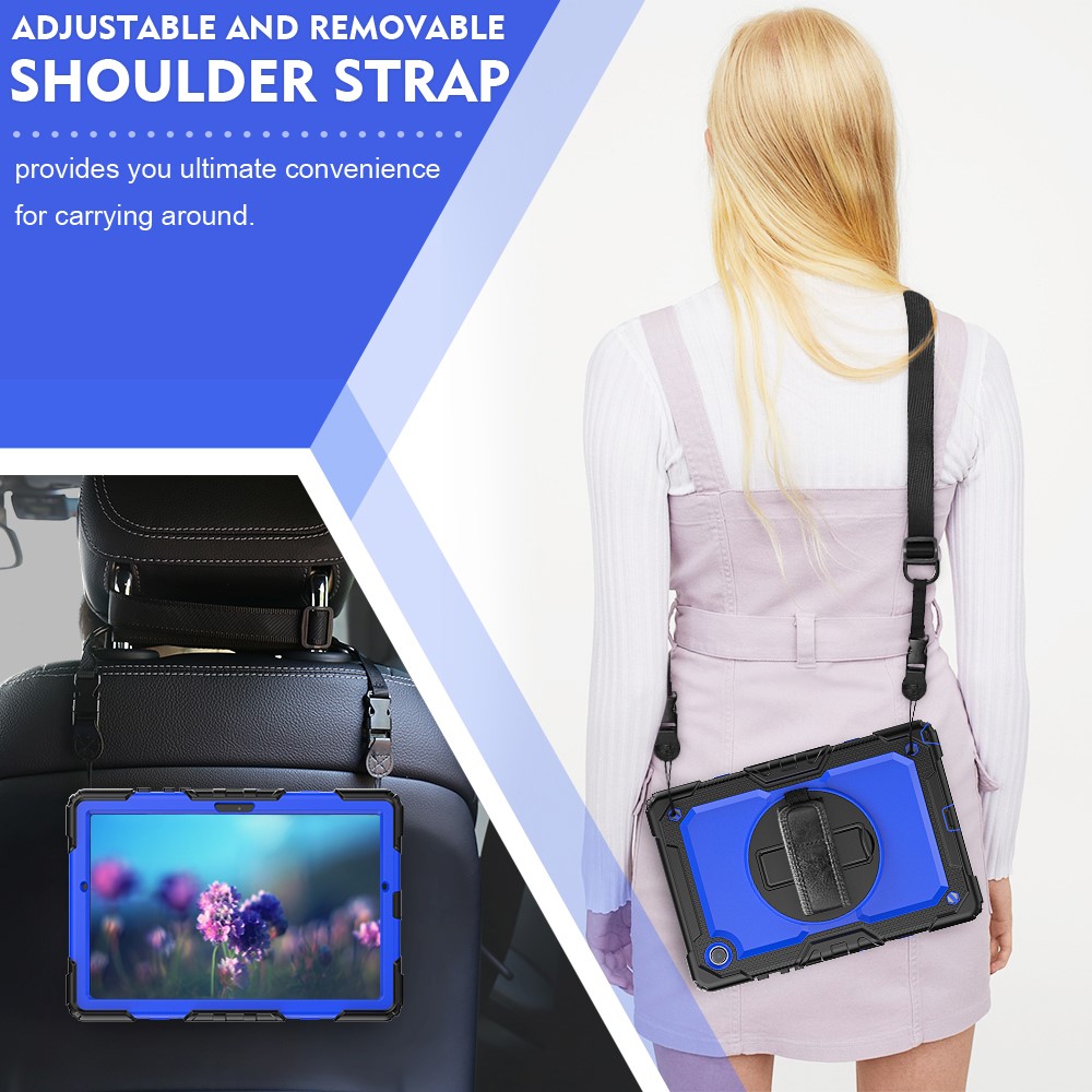  Galaxy Tab A8 10.5 Skal Shockproof Hybrid Kickstand Strap