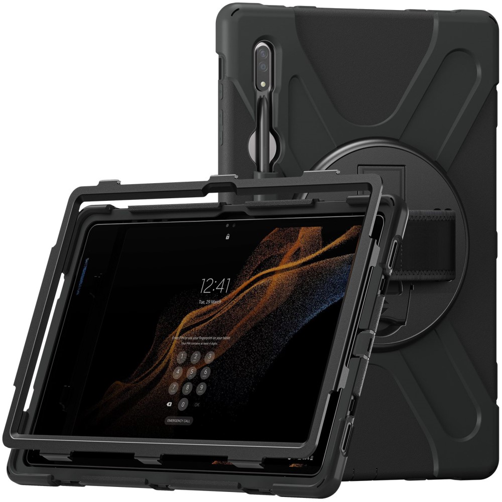  Galaxy Tab S8 Ultra Skal X-Shape Shockproof Kickstand
