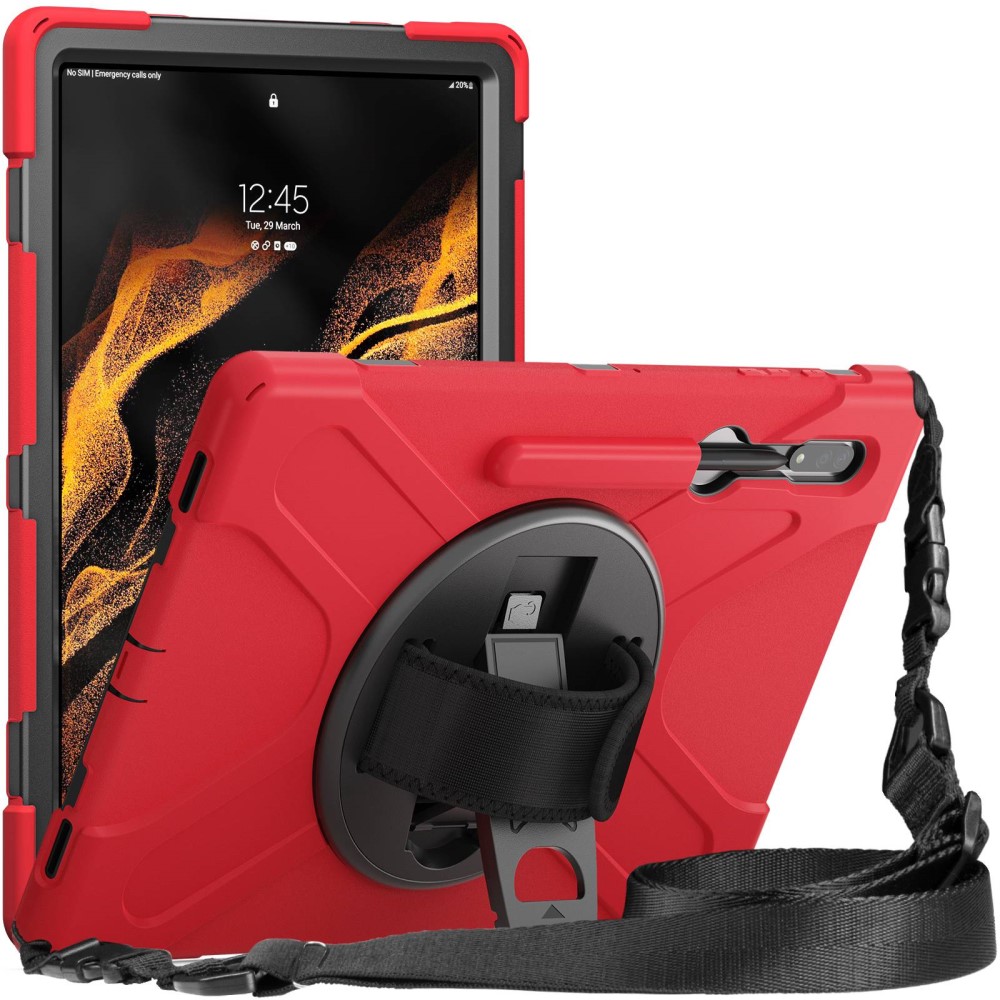  Galaxy Tab S8 Ultra Skal X-Shape Shockproof Kickstand
