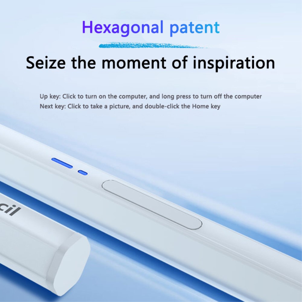  Bluetooth Magnetisk Hexagon Stylus Touchpenna Vit