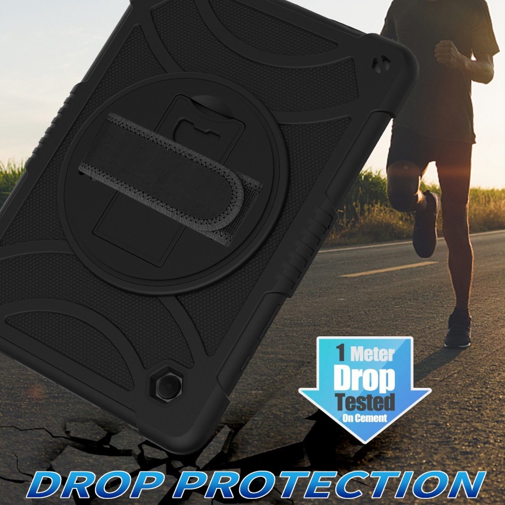  Galaxy Tab A8 Skal Hybrid Shockproof Kickstand Svart