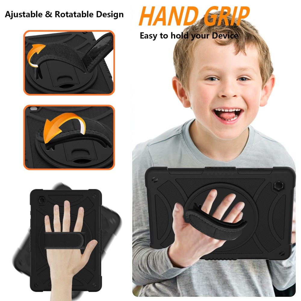  Galaxy Tab A8 Skal Hybrid Shockproof Kickstand Svart