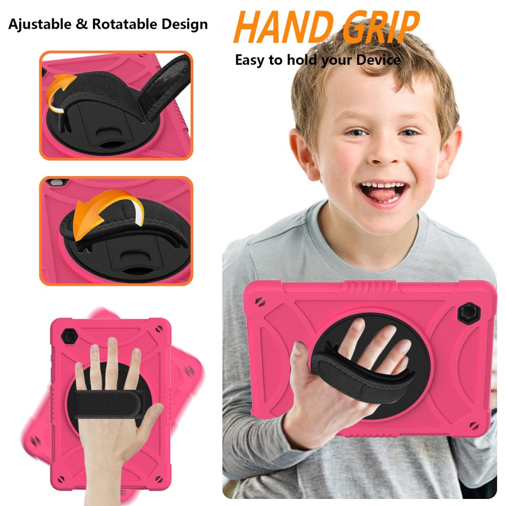  Galaxy Tab A8 Skal Hybrid Shockproof Kickstand Rosa