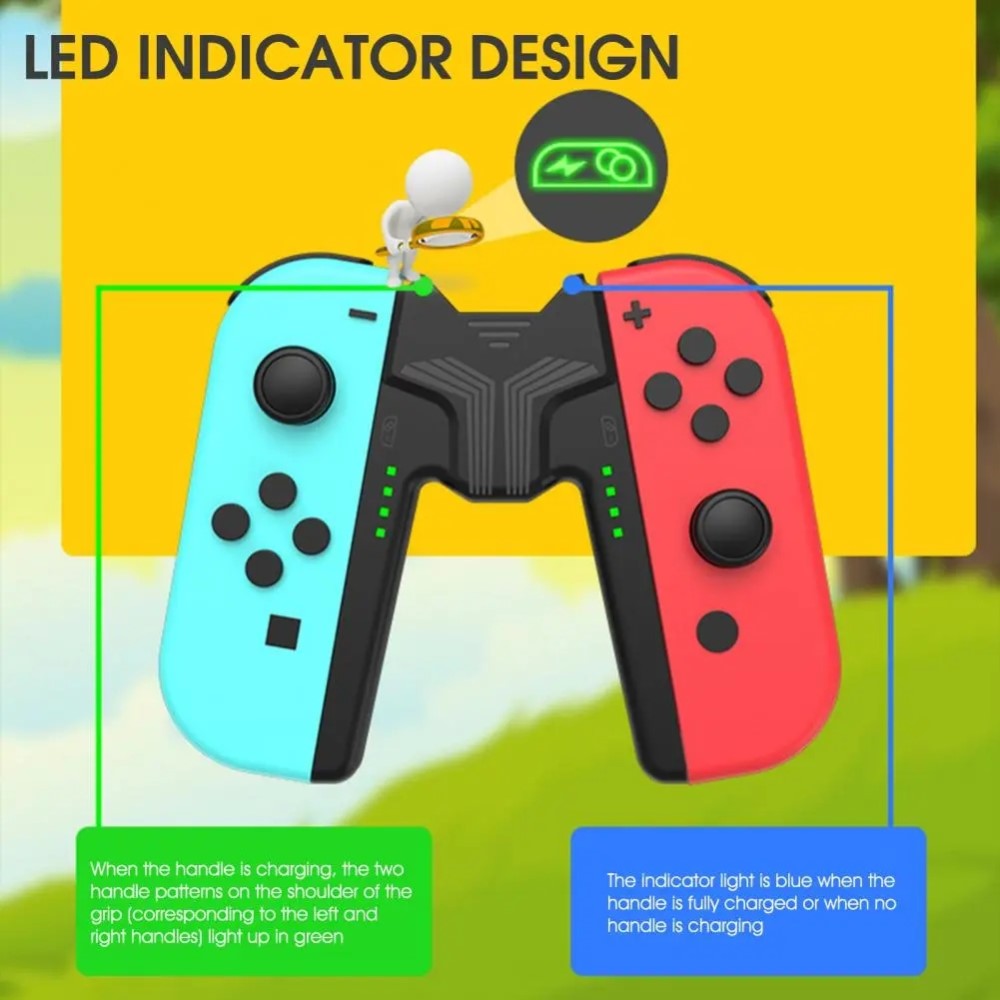 AOLION AOLION Nintendo Switch Joy-Con Charging Grip LED Vit