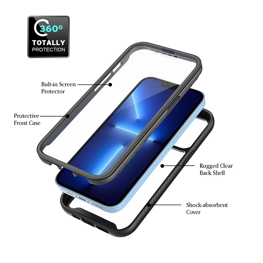  iPhone 13 Pro Max Skal 360 Hybrid Defense Svart