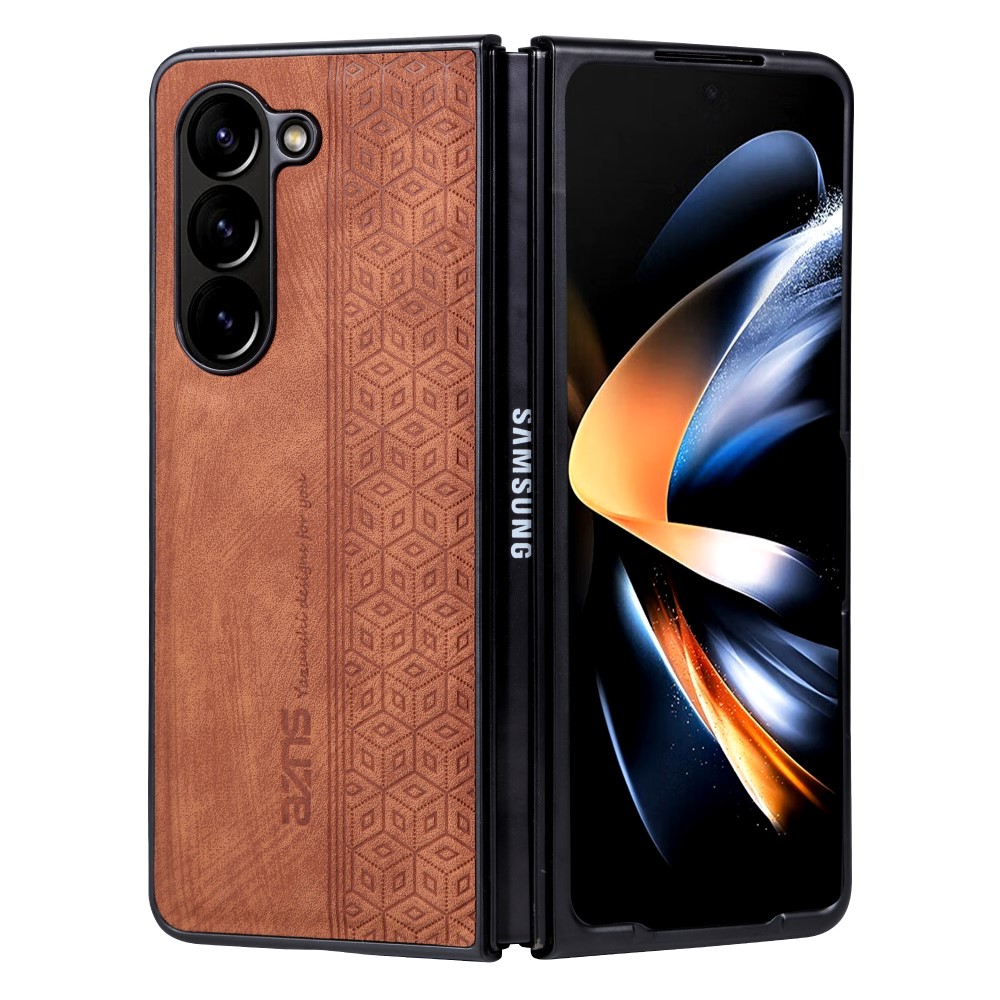 AZNS AZNS Galaxy Z Fold 5 Fodral Med Tryck Brun