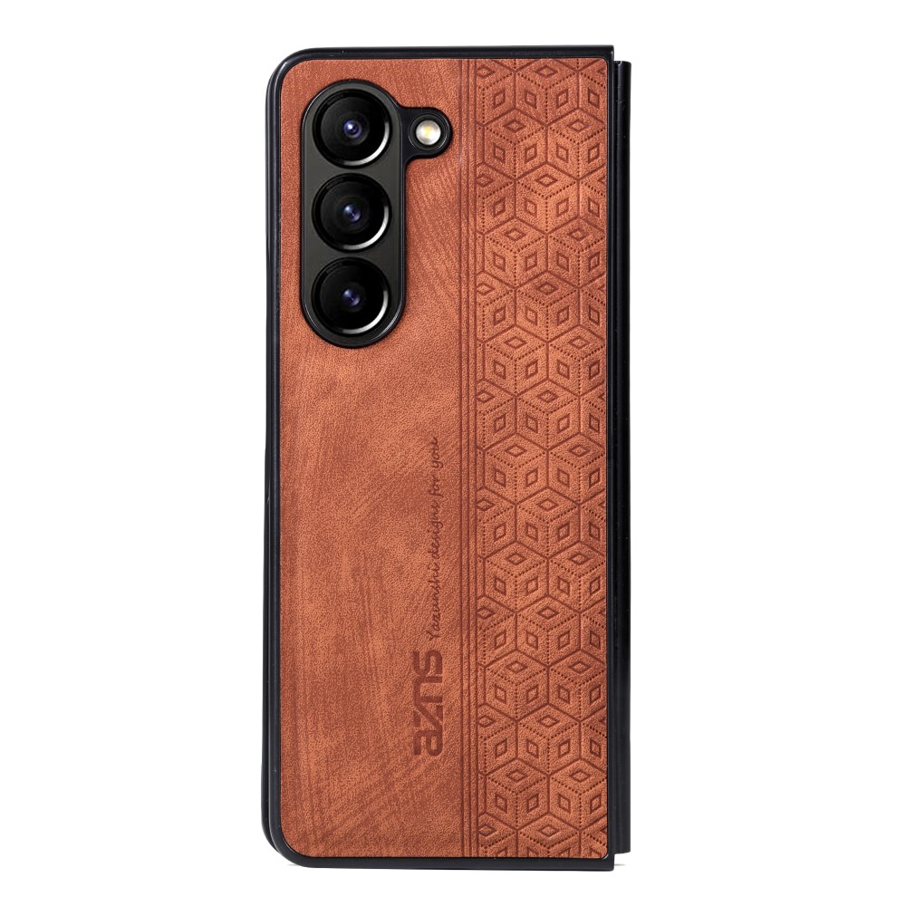 AZNS AZNS Galaxy Z Fold 5 Fodral Med Tryck Brun