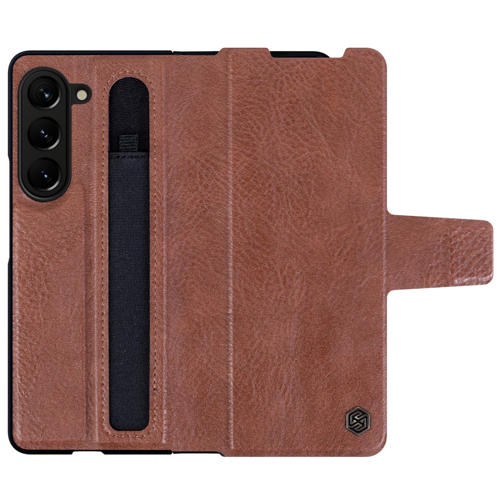 NILLKIN NILLKIN Galaxy Z Fold 5 Skal Leather Pen Brun