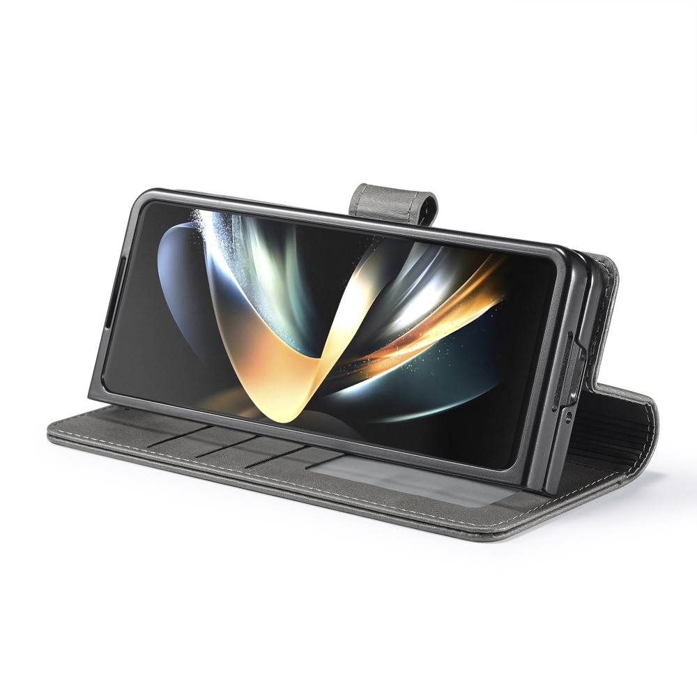 LC.IMEEKE LC.IMEEKE Galaxy Z Fold 5 Fodral Läder Grå