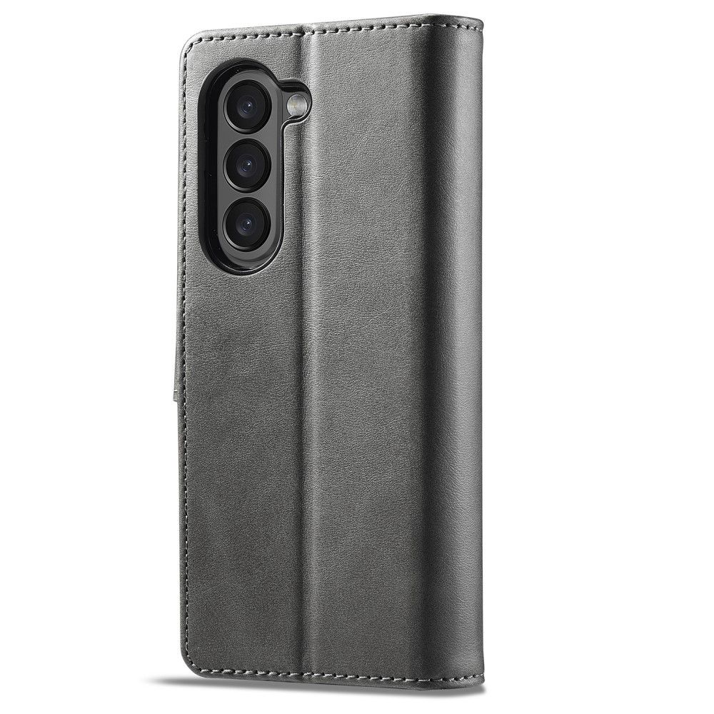LC.IMEEKE LC.IMEEKE Galaxy Z Fold 5 Fodral Läder Grå