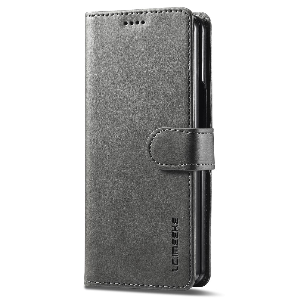 LC.IMEEKE LC.IMEEKE Galaxy Z Fold 5 Fodral Läder Grå