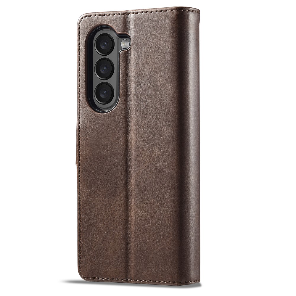 LC.IMEEKE LC.IMEEKE Galaxy Z Fold 5 Fodral Läder Brun